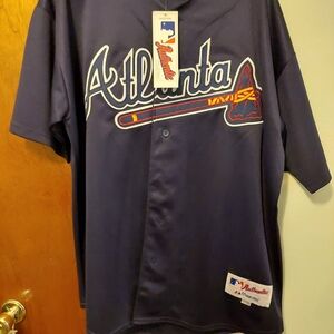 Majestic Atlanta Braves Dark Blue Jersey